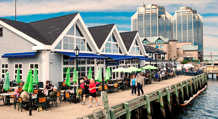 Halifax city waterfront and historic ships