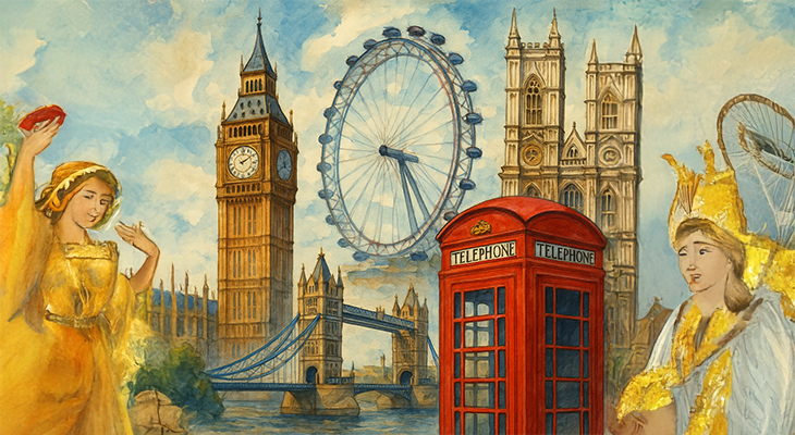 Best time of year to visit London - seasonal infographic of weather, crowds, and events