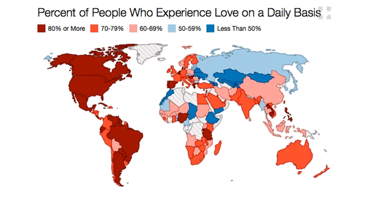 global map of best cities to find love highlighted with hearts