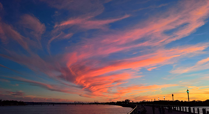 road trips from NJ highway overlook sunset