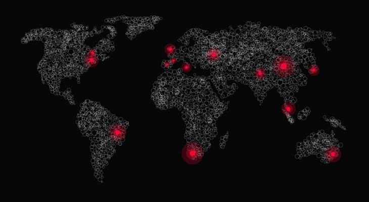 Global map highlighting the best solo travel destinations for men by safety and nightlife scores