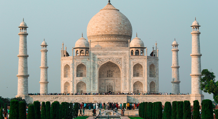 Taj Mahal at sunrise, Agra—iconic heritage site for one day trip from Delhi