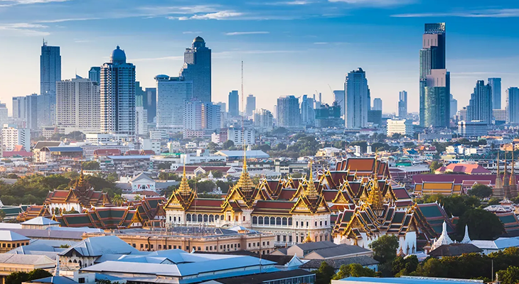 Best Thailand itinerary—map collage from Bangkok to Chiang Mai and southern islands