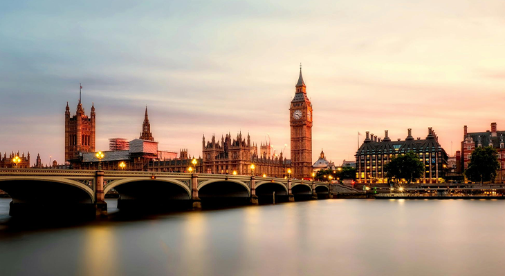Things to do in UK hero image—London skyline, Edinburgh Castle, Lake District and Jurassic Coast